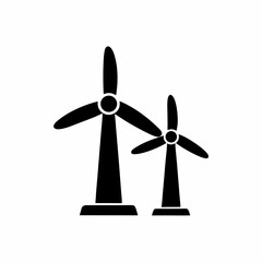 creative wind turbine icon vector silhouette illustration isolated on white background