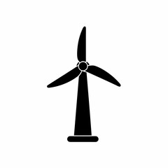 creative wind turbine icon vector silhouette illustration isolated on white background