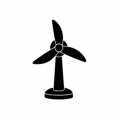 creative wind turbine icon vector silhouette illustration isolated on white background
