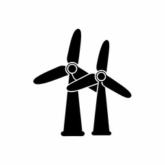creative wind turbine icon vector silhouette illustration isolated on white background