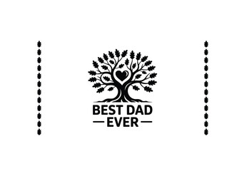 Father's day logo design icon vector in black color with white background.