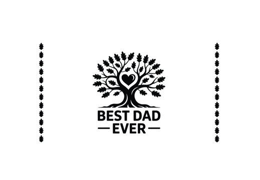 Father's day logo design icon vector in black color with white background.