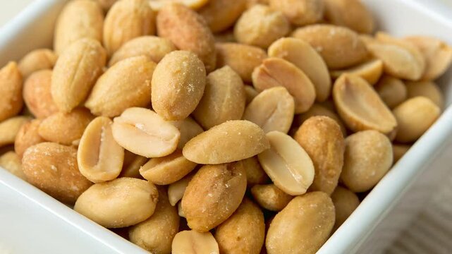 bowl of salted peanuts
