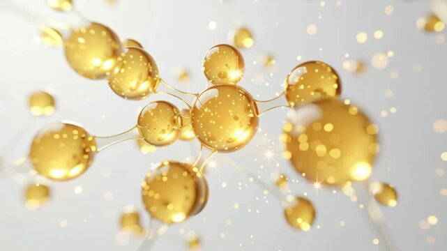 A close-up 3D animation showcasing niacinamide molecules, highlighting the structure and properties of this popular skincare ingredient. - Powered by Adobe