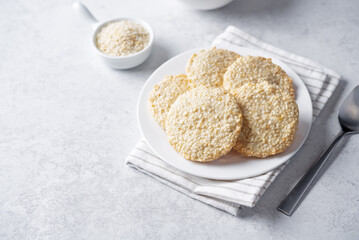 Sesame seeds cookies in a plate