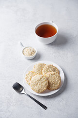Sesame seeds cookies in a plate