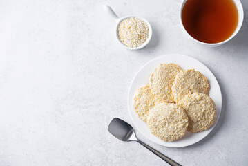 Sesame seeds cookies in a plate