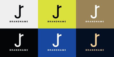 jr letter mark monogram logo with color variation. tiktok style logo. tiktok theme logo
