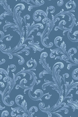 Hand painted 2 color traditional scrolls