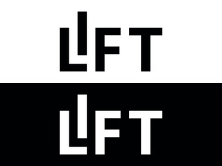 Lift creative wordmark logo. Clever Monogram 
