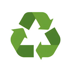 Fototapeta premium Classic Green Recycling Symbol Icon Isolated on White Background