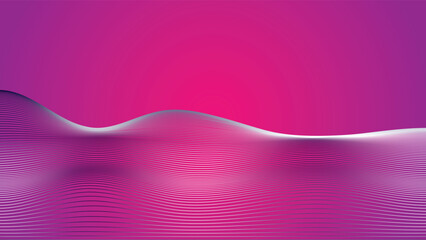 Abstract glowing gradient wave lines with pink and purple gradient background.  Dynamic modern flowing wavy line pattern. high tech design concept. Good for banner, poster, cover, brochure