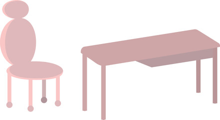 Flat style vector of a modern desk and ergonomic chair. 