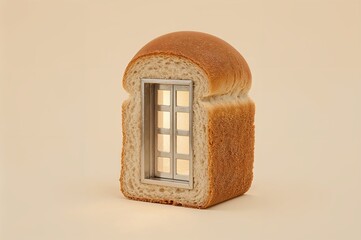Elevator Door Inside a Loaf of Bread