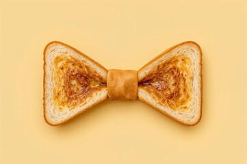 Toast Bow Tie on Yellow Background