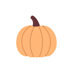 Simple round pumpkin in soft peach tone with small stem, perfect for thanksgiving designs and vegetable-themed packaging