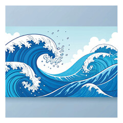Modern blue banner background. Graphic design banner pattern background template with dynamic wave shapes.