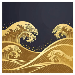 Modern golden banner background. Graphic design banner pattern background template with dynamic wave shapes.