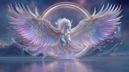 Fantasy Beast of Light and Power. Generative AI