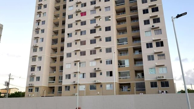 Modern Residential Building with Occupied Apartments.