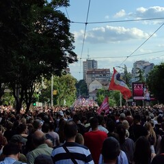 Large student protest march on Vidovdan, Belgrade, June 28, 2025
