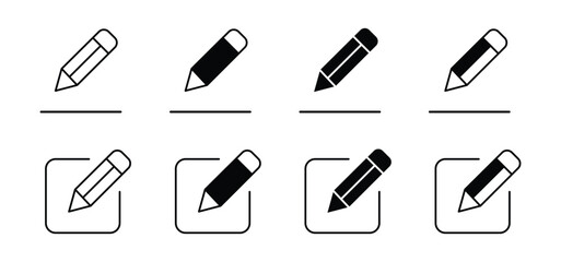 Edit icon set. edit document icon. edit text icon. pencil. vector illustration .