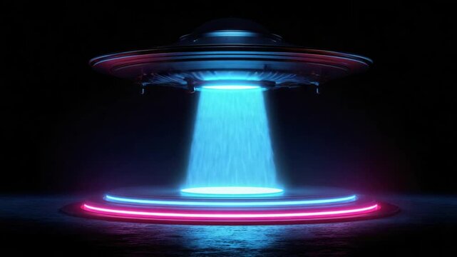 Futuristic UFO Landing Platform - Powered by Adobe
