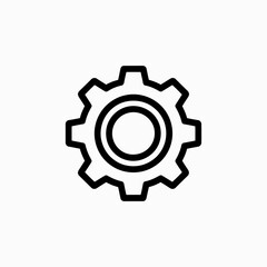 Obraz premium Automation gear icon vector illustration, Technology and AI concept