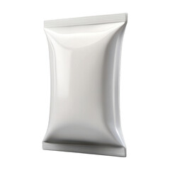 Blank white foil packet packaging isolated on transparent background