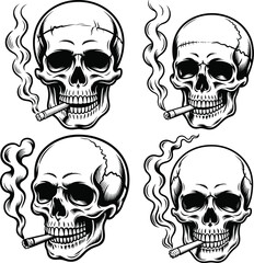 Skull Silhouette, Human Skull Silhouette, Skull SVG Design