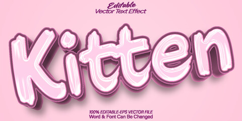 Kitten Vector Text Effect Editable Alphabet Purple Cat Animal Funny Kitty Dog Puppy