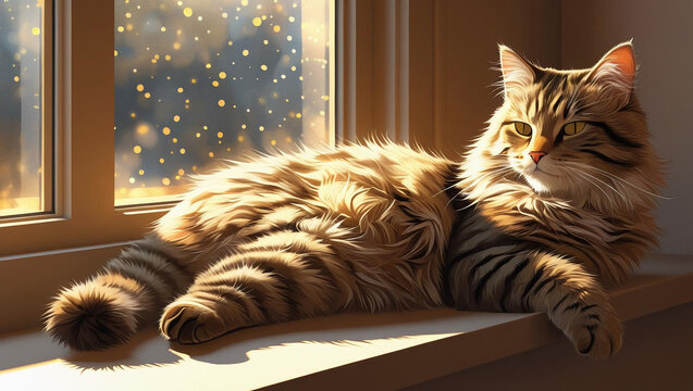 A cat sunbathing 