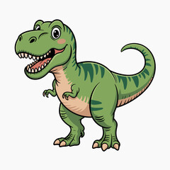 Friendly T-Rex Dinosaur Cartoon with Big Smile