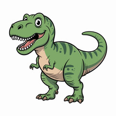Friendly T-Rex Dinosaur Cartoon with Big Smile
