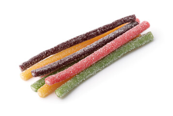 Colorful sweet sour sugar gummy sticks