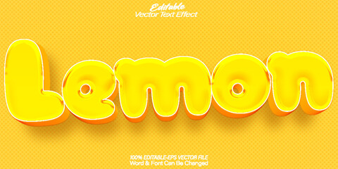 Lemon Vector Text Effect Editable Alphabet Yellow  Lemonade Juicy Mint