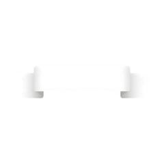 Simple white ribbon banner with pointed ends isolated on transparent background