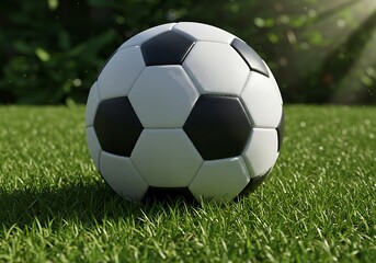Obraz premium soccer ball with details on a lawn