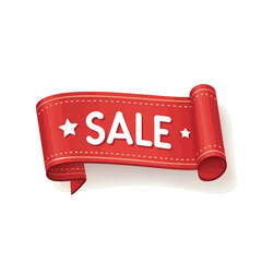 Set of red banner ribbon color. Flat bookmark sale tag website decorative design vector.