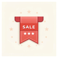 Set of red banner ribbon color. Flat bookmark sale tag website decorative design vector.