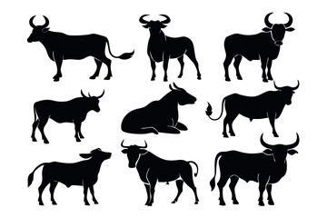 a-premium-ox-silhouette-vector-collection-includin.eps