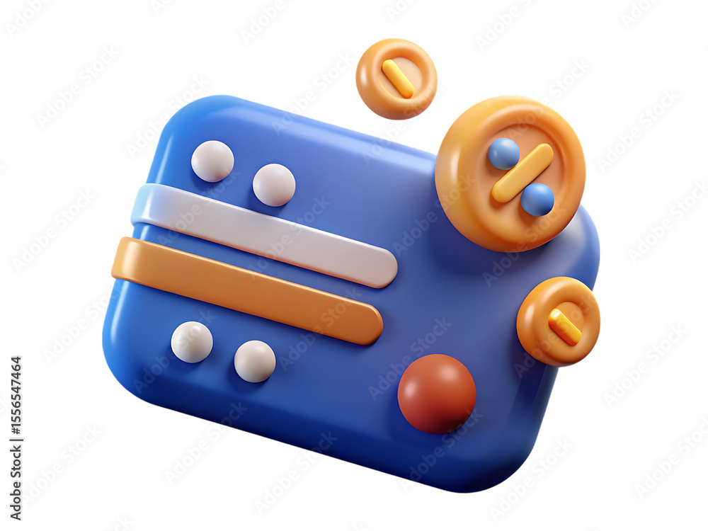 Fototapete 3D Render of a Stylish Abstract Game Controller