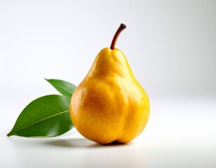 A pear on a white backdrop.