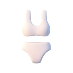 Simple white 3d rendered bikini set isolated on transparent background
