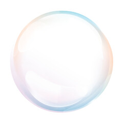 Close-up of a perfectly formed, iridescent soap bubble