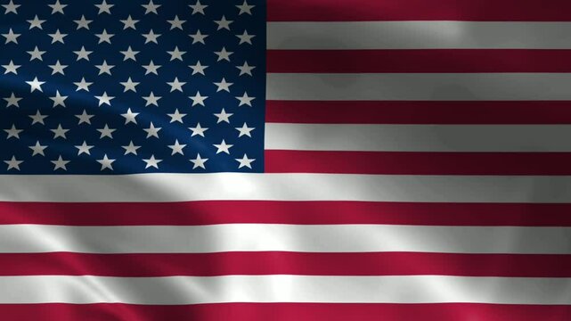 American flag animation background 4k USA waving flag cloth footage	