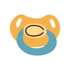 Baby pacifier icon in flat style. Nipple for newborn child vector illustration on isolated background. Soother sign business concept.