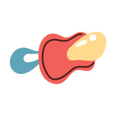Baby pacifier icon in flat style. Nipple for newborn child vector illustration on isolated background. Soother sign business concept.