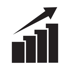 Graphic growth financial icon. Growing profit icon. Trend arrow icon.