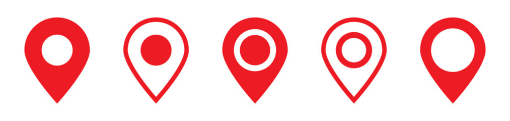 Red maps pin. Red location map icon.